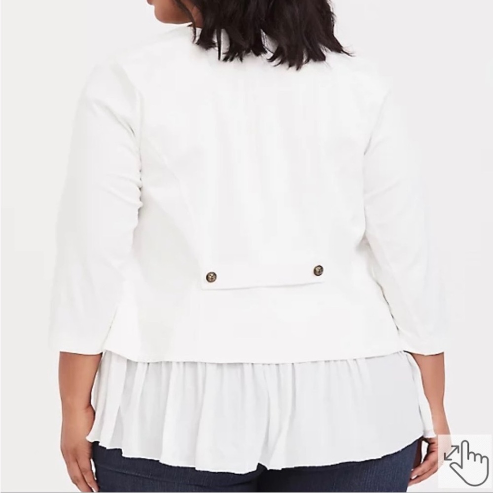Torrid white lightweight peplum military jacket Size 2 (2X 18/20) - Picture 2 of 7